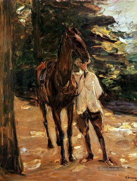  deutscher - Mann mit Pferd Max Liebermann deutscher Impressionismus